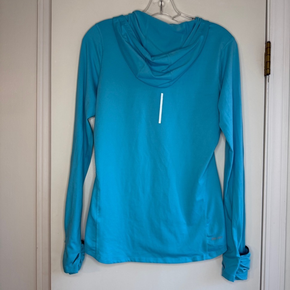Nike Running Dri-FIT Hoodie Long Sleeve Top Thumb Holes Blue Size S - Picture 4 of 6